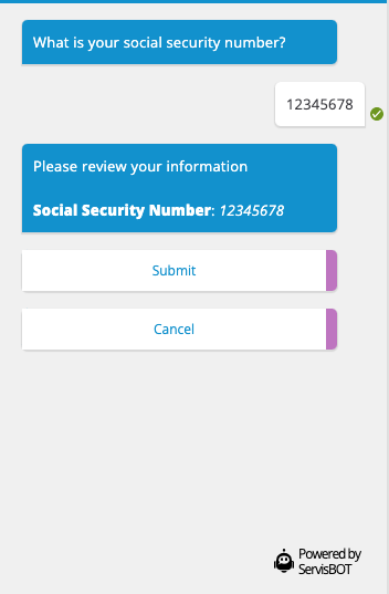 Review information before submit