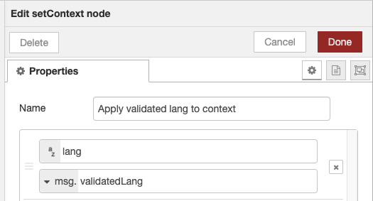 Detect Language Flow Set Context Node